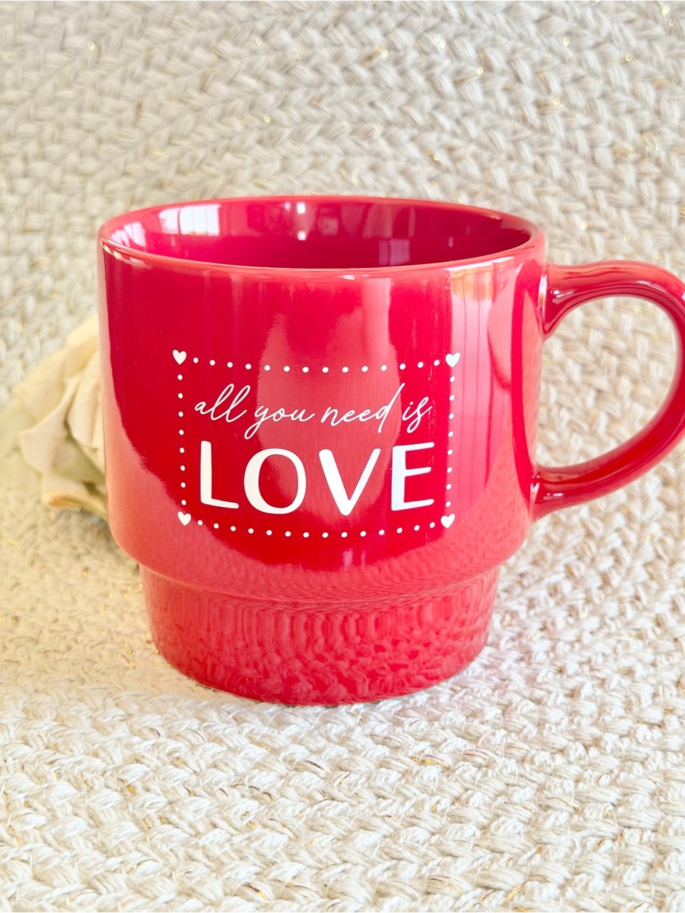 New with tag “All You Need Is Love” Red Ceramic Coffee Mug